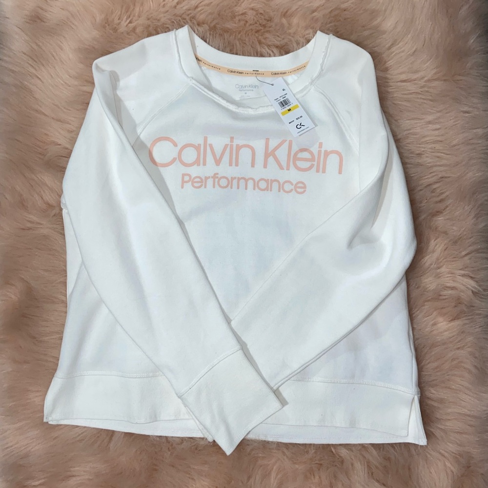 White Calvin Klein Crew Sweater